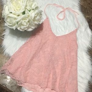 Pink Tank Top Lace‎ Size Large * Mudd * Fully Lined